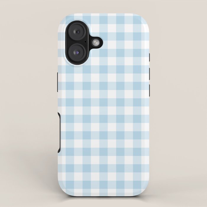Gingham Light Blue - White iPhone Case Gallery Image 1