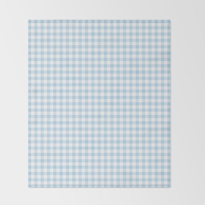 Gingham Light Blue - White Throw Blanket Gallery Image 2