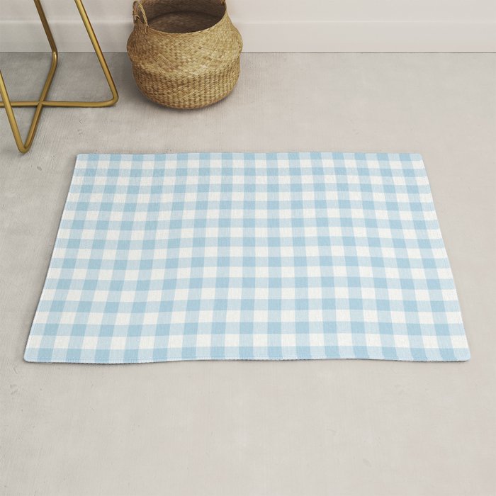 Gingham Light Blue - White Rug Gallery Image 1