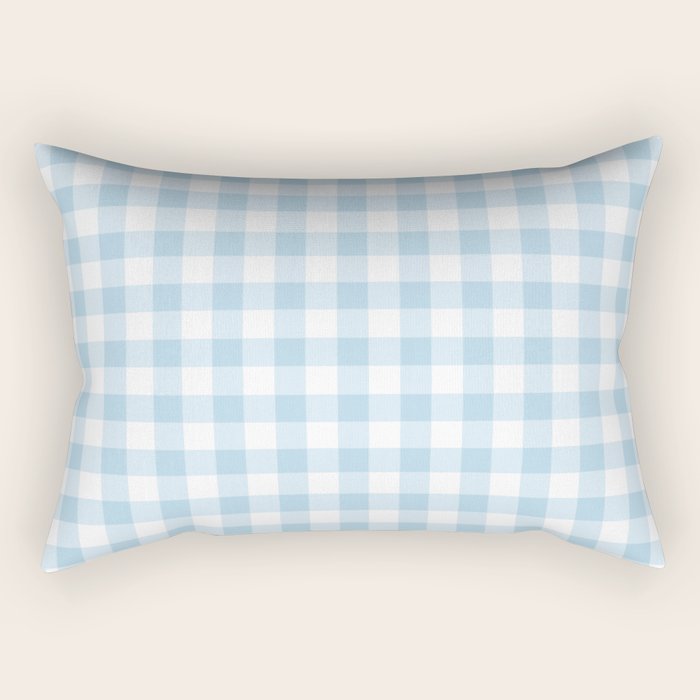 Gingham Light Blue - White Rectangular Pillow Gallery Image 2