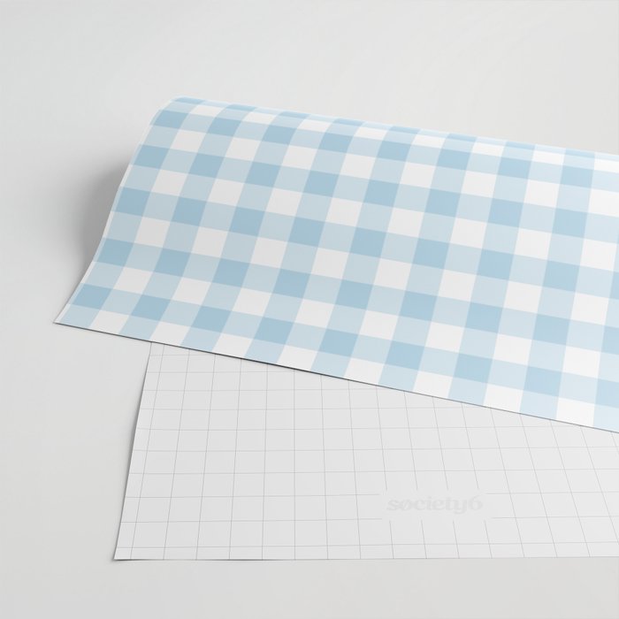 Gingham Light Blue - White Wrapping Paper Gallery Image 2