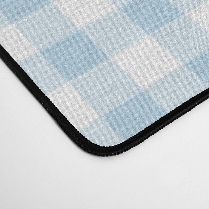 Gingham Light Blue - White Desk Mat Gallery Image 4