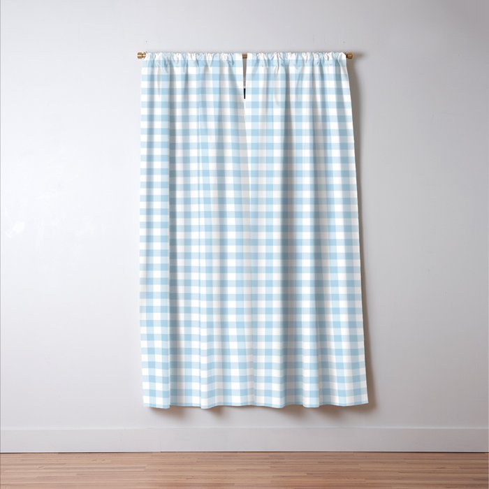 Gingham Light Blue - White Window Curtain Gallery Image 3