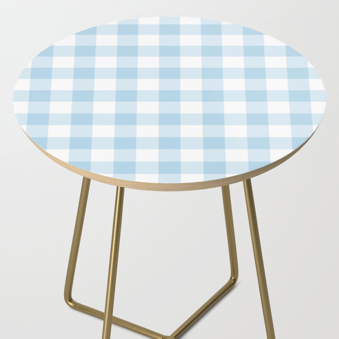 Gingham Light Blue - White Side Table Gallery Image 2