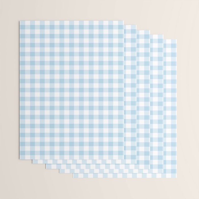 Gingham Light Blue - White Wrapping Paper Gallery Image 3