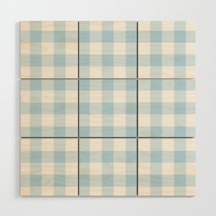Gingham Light Blue - White Wood Wall Art Gallery Image 1