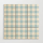 Gingham Light Blue - White Wood Wall Art Gallery Image 1