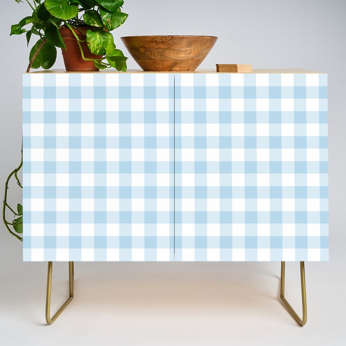 Gingham Light Blue - White Credenza Gallery Image 1