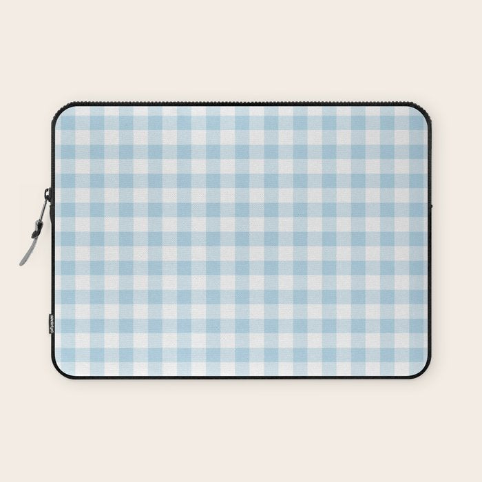 Gingham Light Blue - White Laptop Sleeve Gallery Image 1