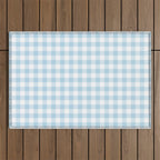 Gingham Light Blue - White Outdoor Rug Gallery Image 1