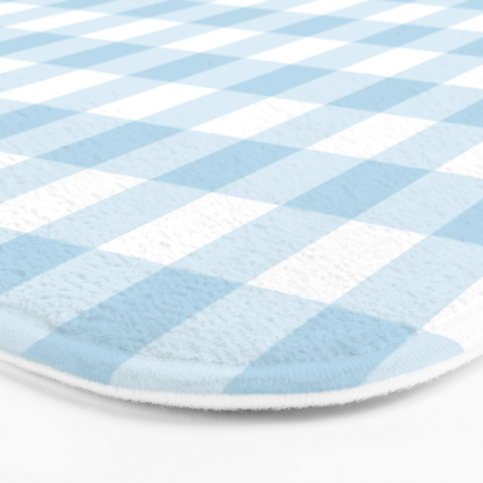 Gingham Light Blue - White Bath Mat Gallery Image 3