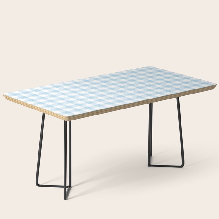 Gingham Light Blue - White Coffee Table Gallery Image 1