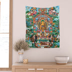 Turquoise Life Of Buddha Thangka Wall Tapestry Gallery Image 2
