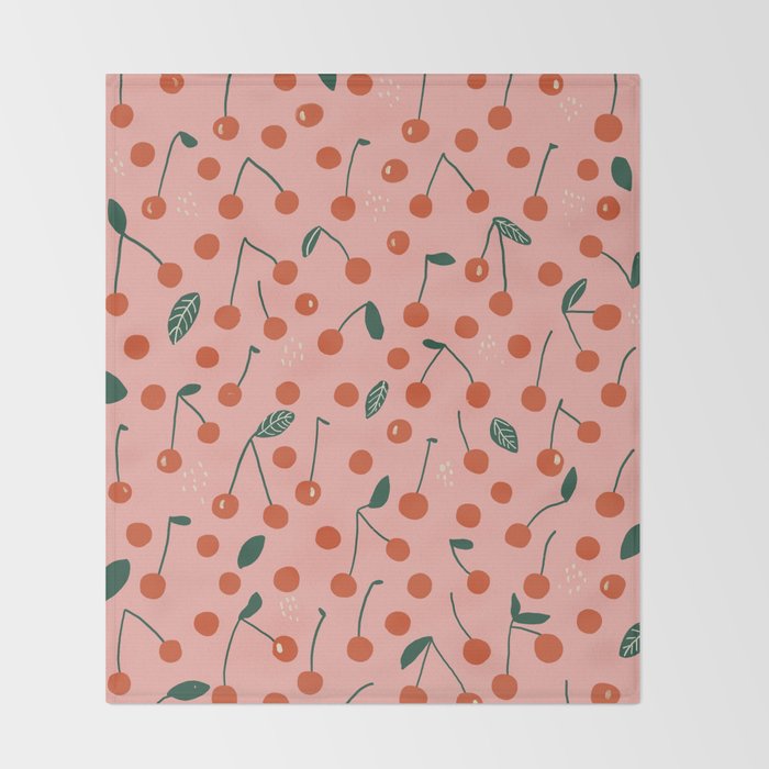 Cherries Throw Blanket Gallery Image 2