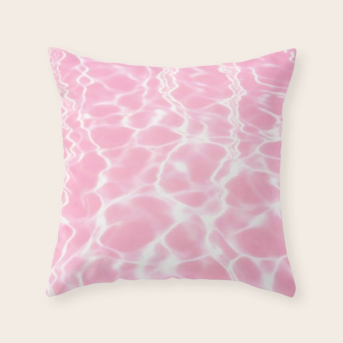 Pastel Pink Pool Aesthetic  Throw Pillow Gallery Image 6