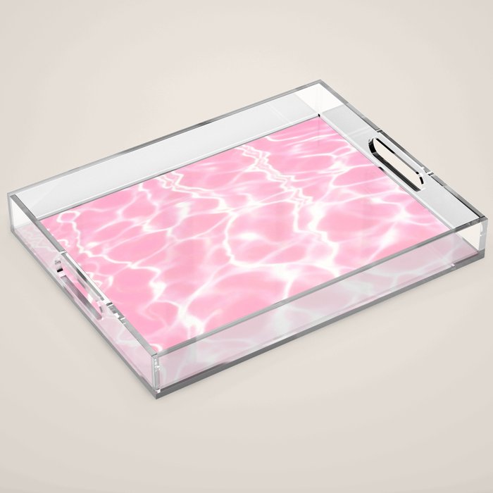 Pastel Pink Pool Aesthetic  Acrylic Tray Gallery Image 1