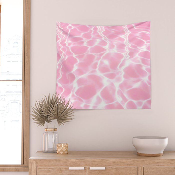 Pastel Pink Pool Aesthetic  Wall Tapestry Gallery Image 2