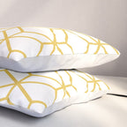 Geometric Honeycomb Lattice in Mustard Yellow and White. Modern Clean Minimalist Pillow Sham Gallery Image 3