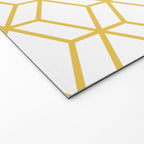 Geometric Honeycomb Lattice in Mustard Yellow and White. Modern Clean Minimalist Welcome Mat Gallery Image 2