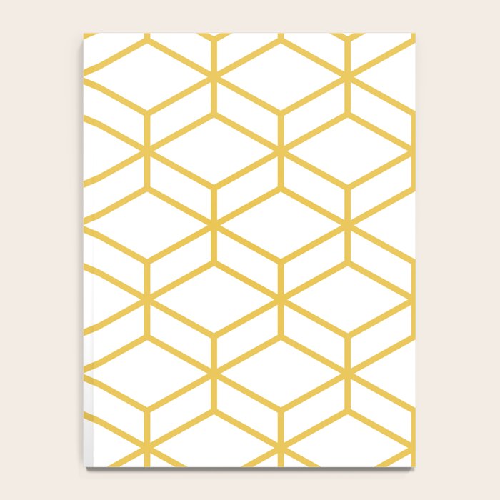 Geometric Honeycomb Lattice in Mustard Yellow and White. Modern Clean Minimalist Notebook Gallery Image 4