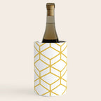 Geometric Honeycomb Lattice in Mustard Yellow and White. Modern Clean Minimalist Wine Chiller Gallery Image 1