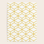 Geometric Honeycomb Lattice in Mustard Yellow and White. Modern Clean Minimalist Poster Gallery Image 4