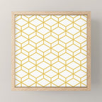 Geometric Honeycomb Lattice in Mustard Yellow and White. Modern Clean Minimalist Mini Art Print Gallery Image 1