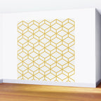 Geometric Honeycomb Lattice in Mustard Yellow and White. Modern Clean Minimalist Wall Mural Gallery Image 2
