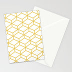 Geometric Honeycomb Lattice in Mustard Yellow and White. Modern Clean Minimalist Stationery Card Gallery Image 2