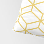 Geometric Honeycomb Lattice in Mustard Yellow and White. Modern Clean Minimalist Pillow Sham Gallery Image 4