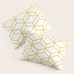 Geometric Honeycomb Lattice in Mustard Yellow and White. Modern Clean Minimalist Pillow Sham Gallery Image 3