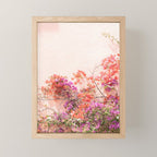Bougainvillea Flowers in Color | Pink Wall in Cascais Art Print | Floral Travel Photography in Portugal Mini Art Print Gallery Image 1