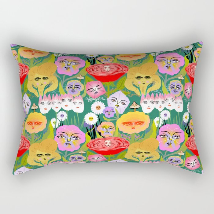 flower garden Rectangular Pillow Gallery Image 1