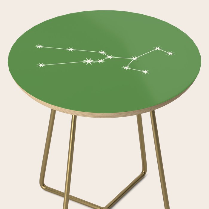 Taurus Zodiac Star Constellation Line Art Kelly Green Side Table Gallery Image 2