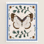 Elegant Watercolor Butterfly with Botanical Frame Jigsaw Puzzle Gallery Image 1