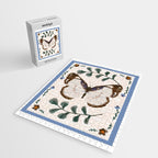 Elegant Watercolor Butterfly with Botanical Frame Jigsaw Puzzle Gallery Image 2