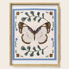 Elegant Watercolor Butterfly with Botanical Frame Serving Tray Gallery Image 1
