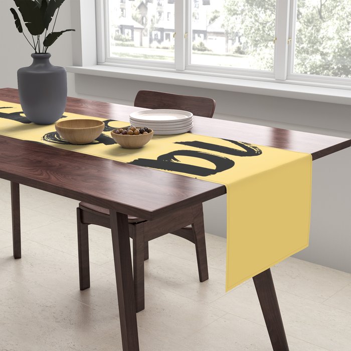 What a Good day To Fuck It. Typography Funny Saying, Phrase Quote Carefree Childlike, Handwritten Post-it Note Table Runner Gallery Image 2