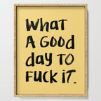 What a Good day To Fuck It. Typography Funny Saying, Phrase Quote Carefree Childlike, Handwritten Post-it Note Serving Tray Gallery Image 1