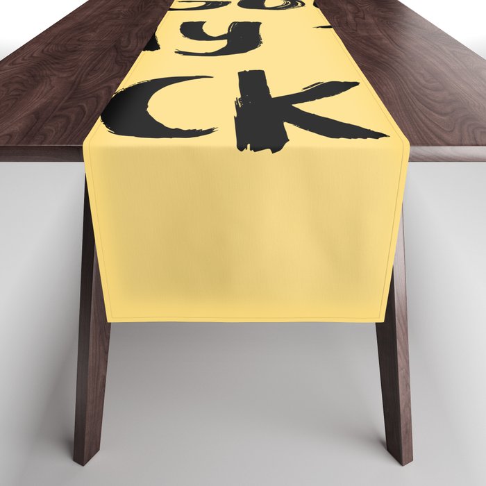 What a Good day To Fuck It. Typography Funny Saying, Phrase Quote Carefree Childlike, Handwritten Post-it Note Table Runner Gallery Image 1