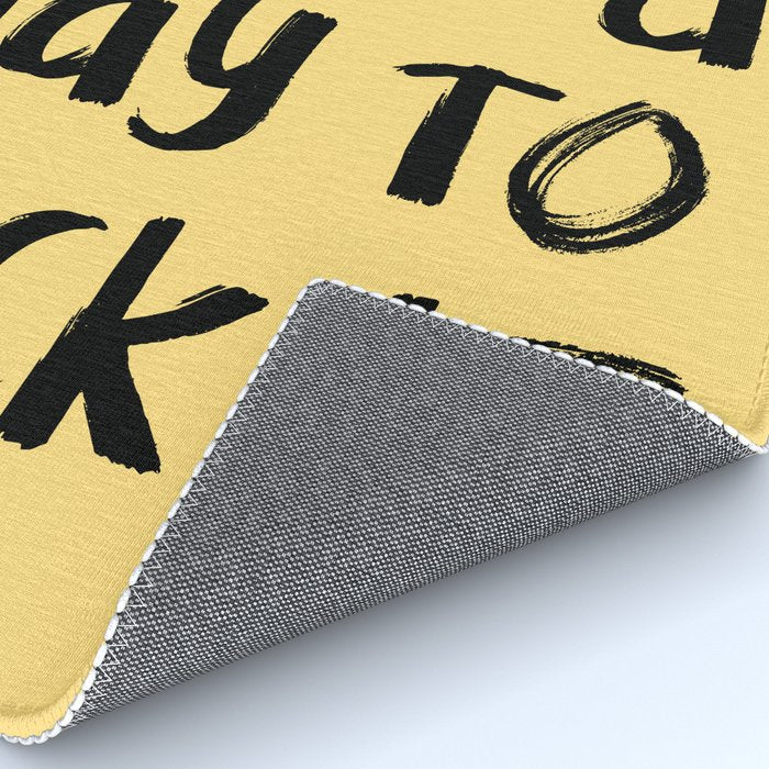 What a Good day To Fuck It. Typography Funny Saying, Phrase Quote Carefree Childlike, Handwritten Post-it Note Rug Gallery Image 4