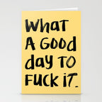 What a Good day To Fuck It. Typography Funny Saying, Phrase Quote Carefree Childlike, Handwritten Post-it Note Stationery Card Gallery Image 2