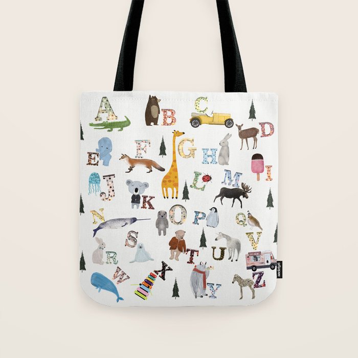 little nature alphabet Tote Bag Gallery Image 1