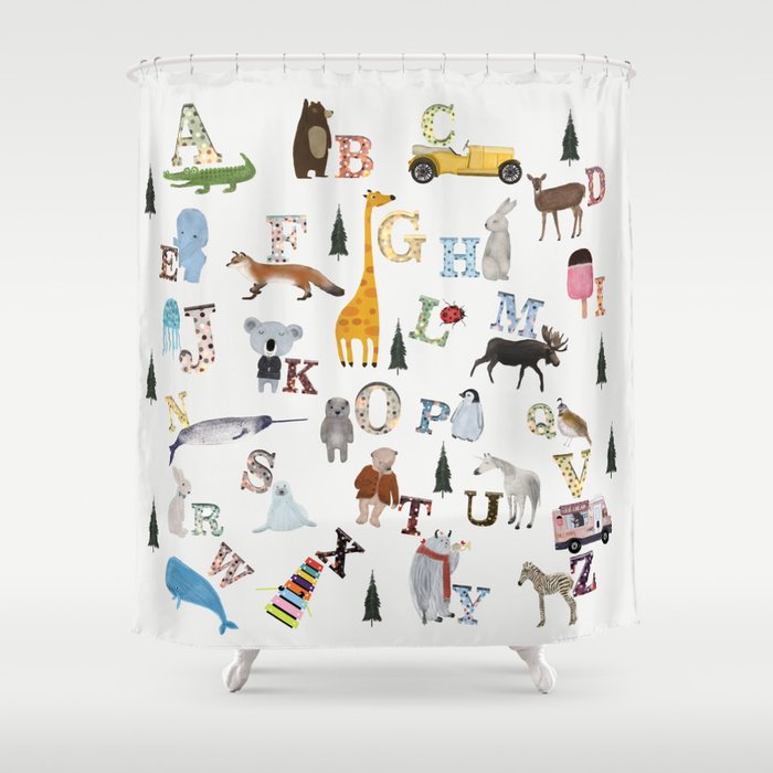 little nature alphabet Shower Curtain Gallery Image 1
