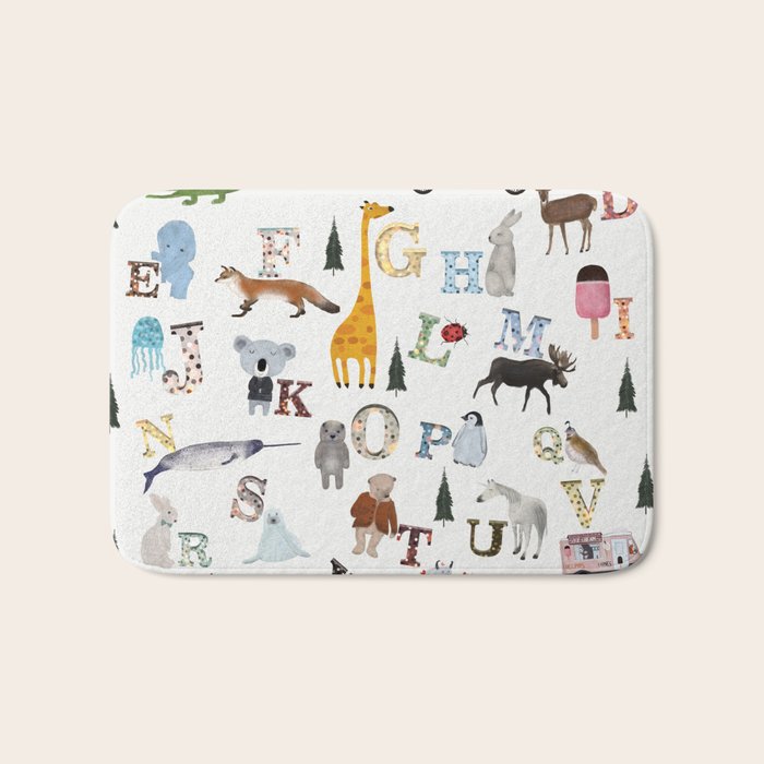 little nature alphabet Bath Mat Gallery Image 1