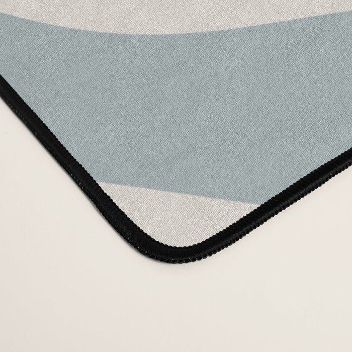 Liquid Swirl Retro Abstract Pattern in Light Blue-Gray and Cream Desk Mat Gallery Image 4