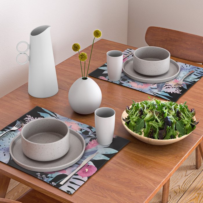 Popoki (Pastel Black Velvet) Placemat Gallery Image 2