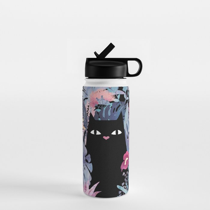 Popoki (Pastel Black Velvet) Water Bottle Gallery Image 1