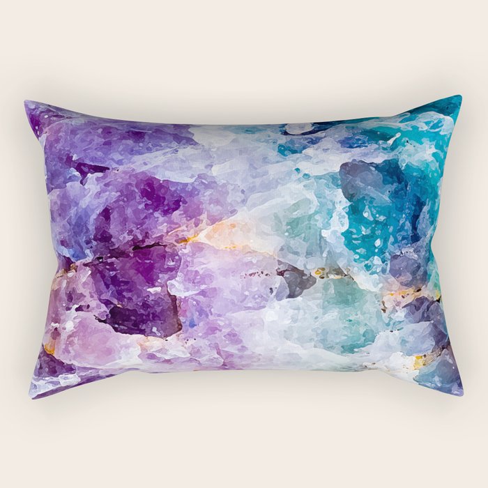 Multicolor quartz texture Rectangular Pillow Gallery Image 1