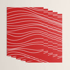Line Waves in Bright Red and White - Minimalist Abstract Pattern Wrapping Paper Gallery Image 3